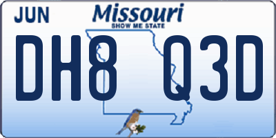 MO license plate DH8Q3D