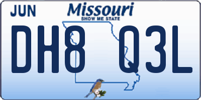 MO license plate DH8Q3L