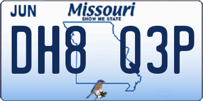 MO license plate DH8Q3P