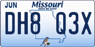 MO license plate DH8Q3X