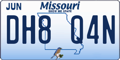 MO license plate DH8Q4N