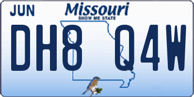 MO license plate DH8Q4W
