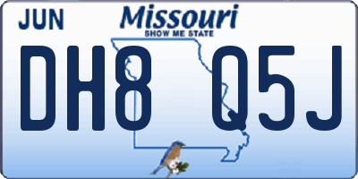 MO license plate DH8Q5J