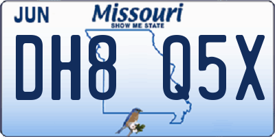 MO license plate DH8Q5X
