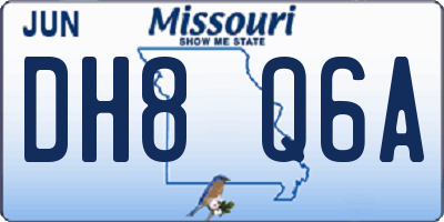 MO license plate DH8Q6A