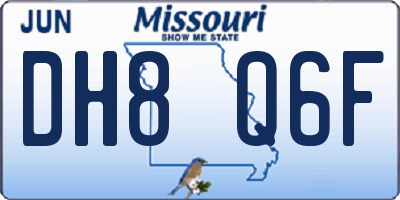 MO license plate DH8Q6F