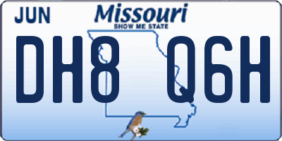 MO license plate DH8Q6H