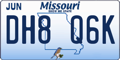 MO license plate DH8Q6K