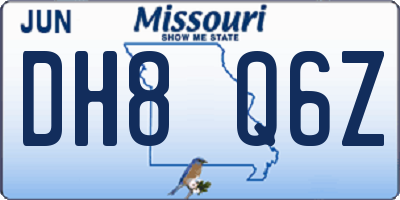 MO license plate DH8Q6Z