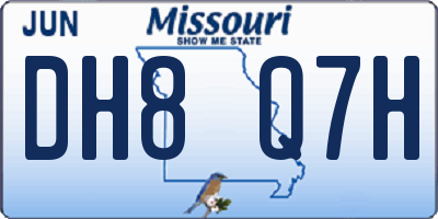 MO license plate DH8Q7H