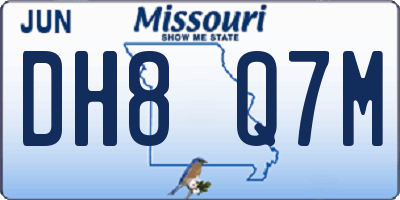 MO license plate DH8Q7M