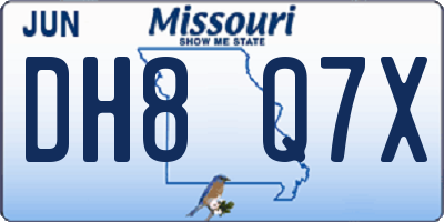 MO license plate DH8Q7X