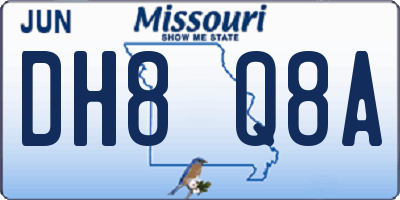 MO license plate DH8Q8A