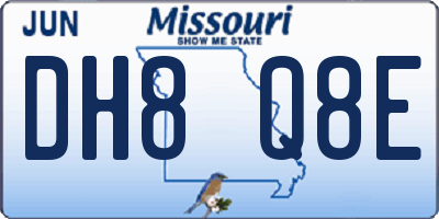 MO license plate DH8Q8E