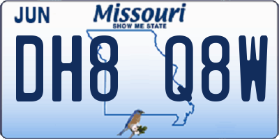 MO license plate DH8Q8W