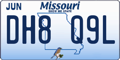 MO license plate DH8Q9L