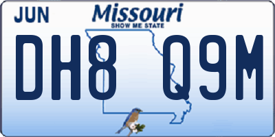 MO license plate DH8Q9M