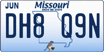 MO license plate DH8Q9N