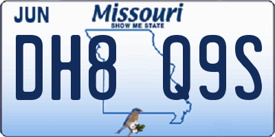 MO license plate DH8Q9S