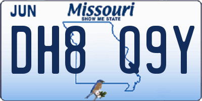 MO license plate DH8Q9Y