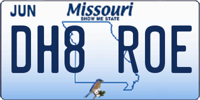 MO license plate DH8R0E