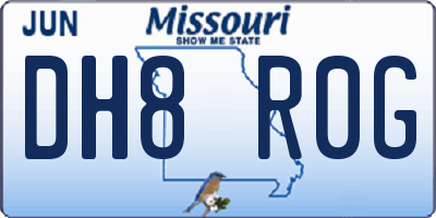 MO license plate DH8R0G