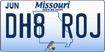 MO license plate DH8R0J