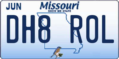 MO license plate DH8R0L
