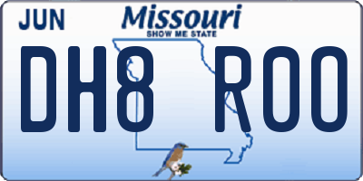 MO license plate DH8R0O