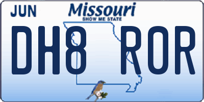 MO license plate DH8R0R