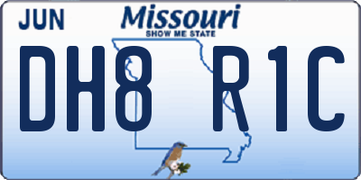MO license plate DH8R1C