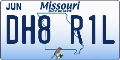 MO license plate DH8R1L