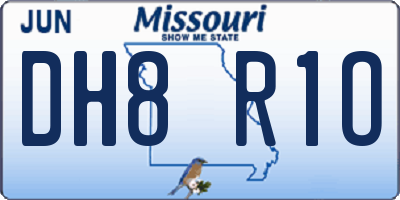 MO license plate DH8R1O