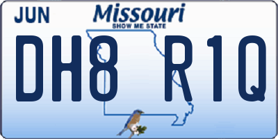 MO license plate DH8R1Q