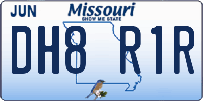 MO license plate DH8R1R
