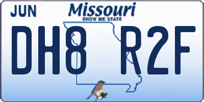 MO license plate DH8R2F