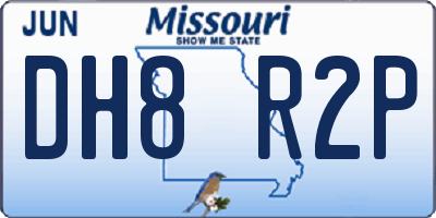 MO license plate DH8R2P