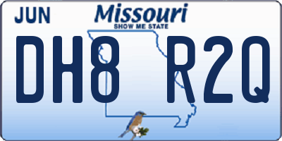 MO license plate DH8R2Q
