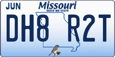 MO license plate DH8R2T