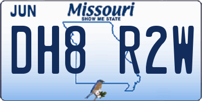 MO license plate DH8R2W