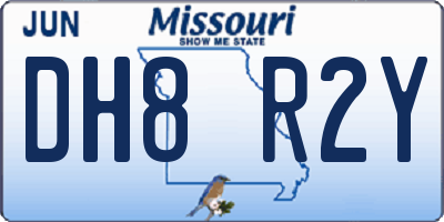 MO license plate DH8R2Y