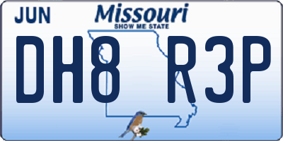 MO license plate DH8R3P