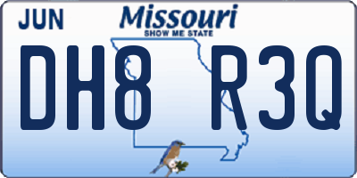 MO license plate DH8R3Q