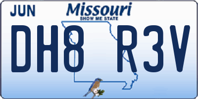 MO license plate DH8R3V