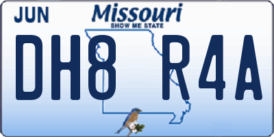 MO license plate DH8R4A