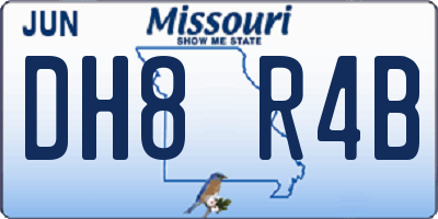 MO license plate DH8R4B