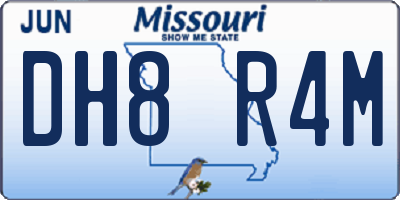 MO license plate DH8R4M