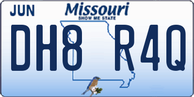 MO license plate DH8R4Q