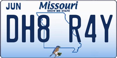 MO license plate DH8R4Y