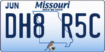MO license plate DH8R5C